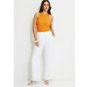 Dynamite White Wide Leg Flowy Pants